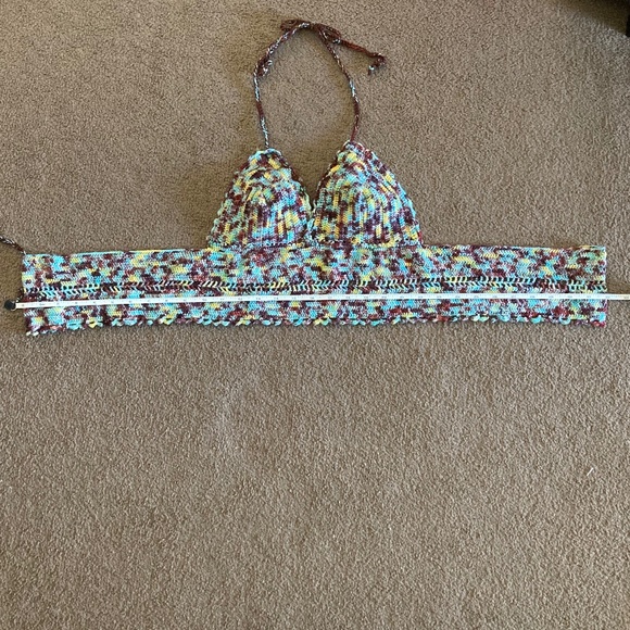 OOAK Tie Dye Crochet Crop Top Handmade Adjustable One Size fits S-L - Picture 11 of 16